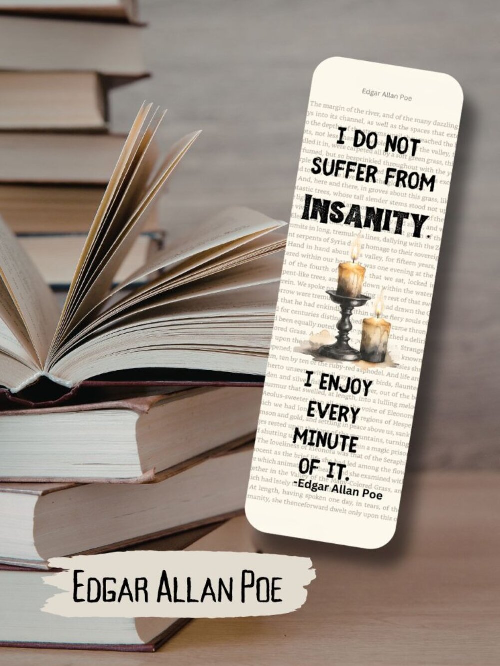 Edgar Allan Poe Bookish Book Page Bookmark